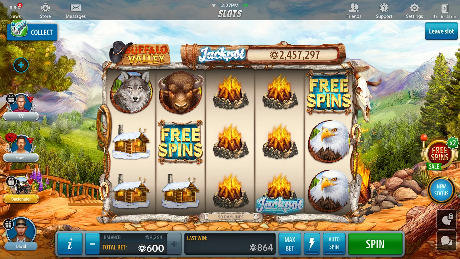 Tampilan permainan slot dengan reel dan simbol berwarna