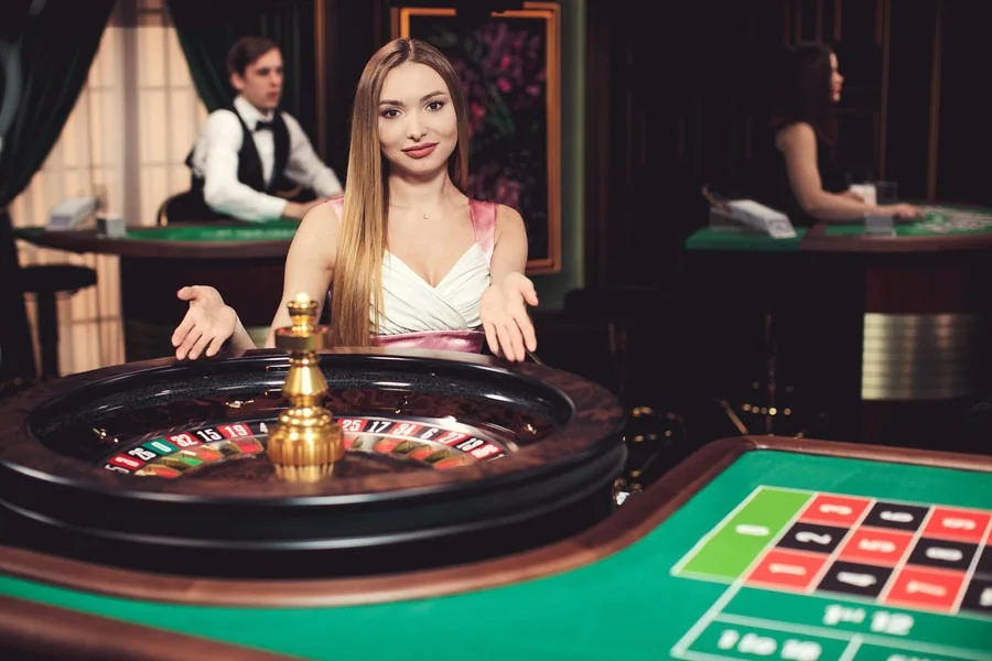 Suasana meja live casino pada layar mobile